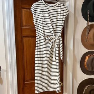 Striped Navy and Cream Dress
